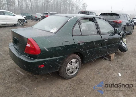2001 Mitsubishi Mirage Es z USA, uszkodzony, nr VIN JA3AY26C61U007053